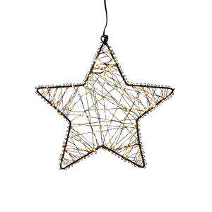 Anna's Collection LED-ster hangend metaal classic warm - 200 lampjes - flashfunctie - B 26 cm - afbeelding 1