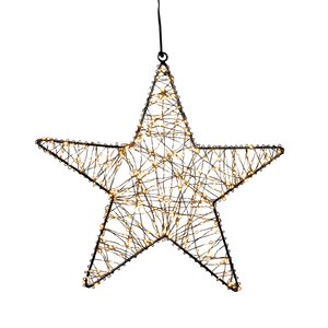 Anna's Collection LED-ster hangend metaal classic warm - 300 lampjes - flashfunctie - B 36 cm - afbeelding 1