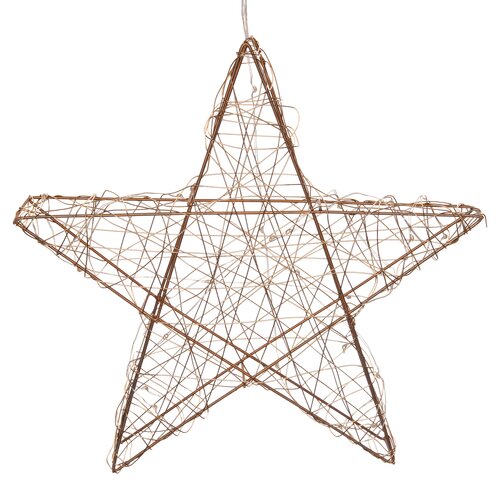 Anna's Collection LED-ster hangend metaal goud warm wit - 25 lampjes - B 30 cm