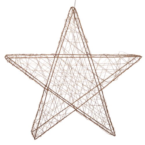 Anna's Collection LED-ster hangend metaal goud warm wit - 35 lampjes - B 40 cm