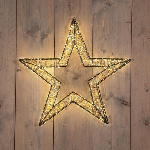 Anna's Collection LED-ster hangend metaal luxury - 1200 lampjes - flashfunctie - B 56 x D 5 cm - afbeelding 3