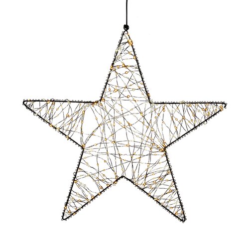 Anna's Collection LED-ster hangend metaal luxury - 500 lampjes - flashfunctie - B 56 cm