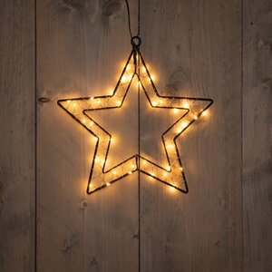 Anna's Collection LED-ster hangend zwart - classic warm - 40 lampjes - 30,5 x 30 cm - afbeelding 2