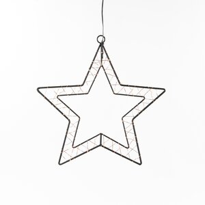Anna's Collection LED-ster hangend zwart - classic warm - 40 lampjes - 30,5 x 30 cm - afbeelding 1