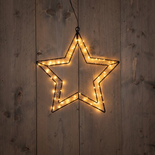 Anna's Collection LED-ster hangend zwart - classic warm - 60 lampjes - 40,5 x 40 cm - afbeelding 2