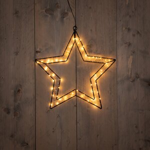 Anna's Collection LED-ster hangend zwart - classic warm - 60 lampjes - 40,5 x 40 cm - afbeelding 2