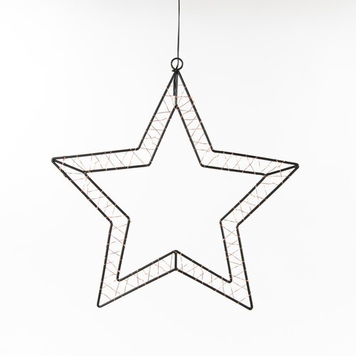 Anna's Collection LED-ster hangend zwart - classic warm - 60 lampjes - 40,5 x 40 cm