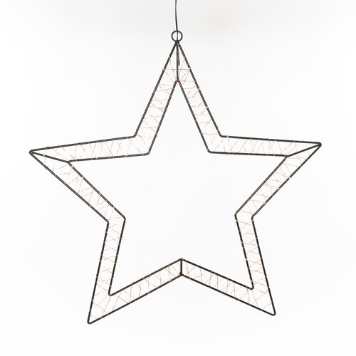 Anna's Collection LED-ster hangend zwart - classic warm - 80 lampjes - 50 x 49,5 cm