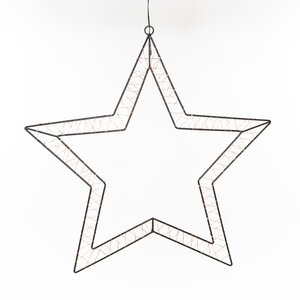 Anna's Collection LED-ster hangend zwart - classic warm - 80 lampjes - 50 x 49,5 cm - afbeelding 1