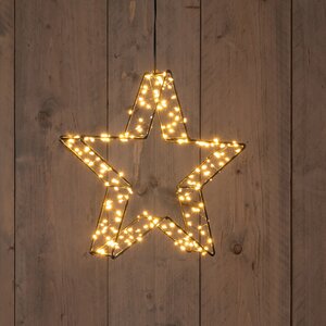 Anna's Collection LED-ster metaal zwart classic warm - 200 lampjes - B 26 x D 6 cm - afbeelding 2
