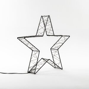 Anna's Collection LED-ster metaal zwart classic warm - 300 lampjes - B 36 x D 7 cm - afbeelding 1