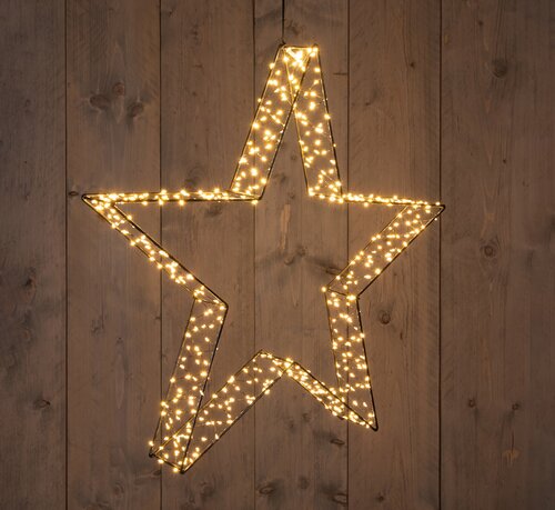 Anna's Collection LED-ster metaal zwart classic warm - 540 lampjes - B 56 x D 7 cm - afbeelding 2