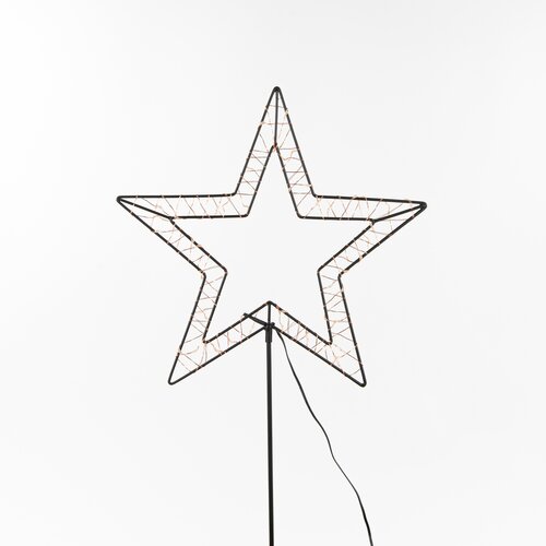 Anna's Collection LED-ster op steker zwart - classic warm - 50 lampjes - B 31,5 x H 100 cm