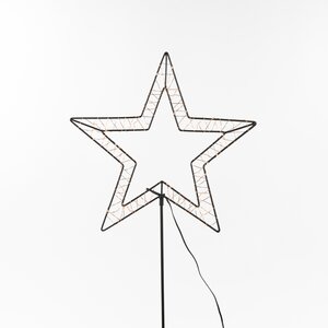 Anna's Collection LED-ster op steker zwart - classic warm - 50 lampjes - B 31,5 x H 100 cm - afbeelding 1