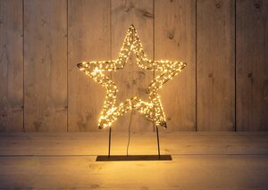 Anna's Collection LED-ster op voet metaal classic warm - 800 lampjes - flashfunctie - B 36 x D 3 cm - afbeelding 1