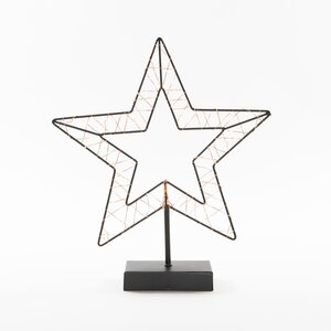Anna's Collection LED-ster op voet zwart - classic warm - 50 lampjes - B 29,5 x H 34,5 cm - afbeelding 1