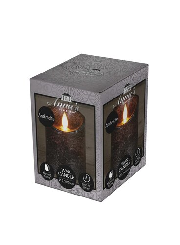 Anna's Collection LED-stompkaars bewegende vlam - D7,5xH10cm Antraciet - afbeelding 2