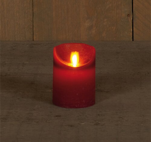 Anna's Collection LED-stompkaars bewegende vlam - D7,5xH10cm Bordeaux - afbeelding 3
