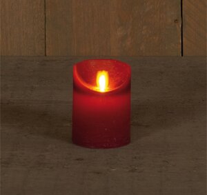 Anna's Collection LED-stompkaars bewegende vlam - D7,5xH10cm Bordeaux - afbeelding 3