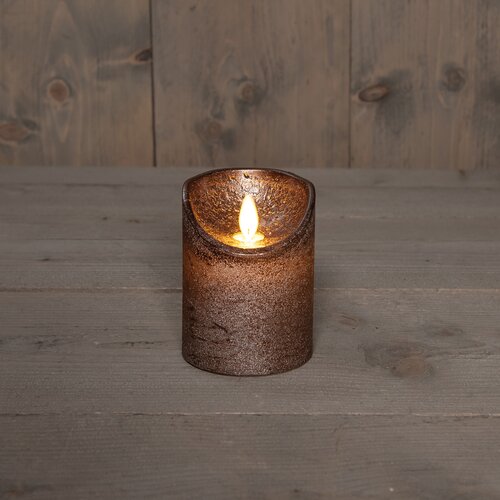 Anna's Collection LED-stompkaars bewegende vlam - D7,5xH10cm Brons - afbeelding 3