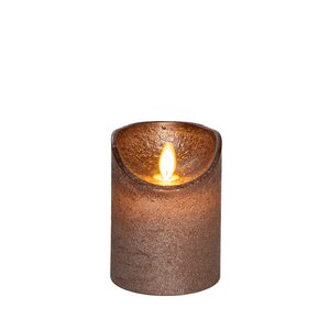 Anna's Collection LED-stompkaars bewegende vlam - D7,5xH10cm Brons - afbeelding 1