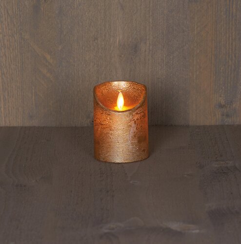Anna's Collection LED-stompkaars bewegende vlam - D7,5xH10cm Goud - afbeelding 3