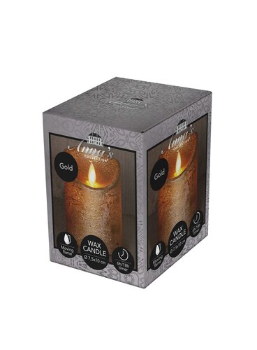Anna's Collection LED-stompkaars bewegende vlam - D7,5xH10cm Goud - afbeelding 2