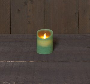 Anna's Collection LED-stompkaars bewegende vlam - D7,5xH10cm Jade - afbeelding 3