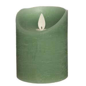 Anna's Collection LED-stompkaars bewegende vlam - D7,5xH10cm Jade - afbeelding 1