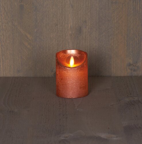Anna's Collection LED-stompkaars bewegende vlam - D7,5xH10cm Koper - afbeelding 3