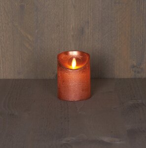 Anna's Collection LED-stompkaars bewegende vlam - D7,5xH10cm Koper - afbeelding 3