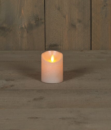 Anna's Collection LED-stompkaars bewegende vlam - D7,5xH10cm Parel - afbeelding 3