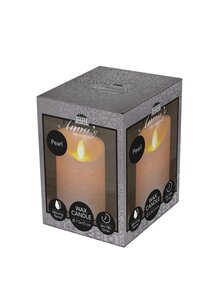 Anna's Collection LED-stompkaars bewegende vlam - D7,5xH10cm Parel - afbeelding 2