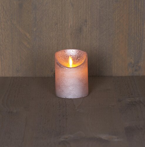 Anna's Collection LED-stompkaars bewegende vlam - D7,5xH10cm Zilver - afbeelding 3