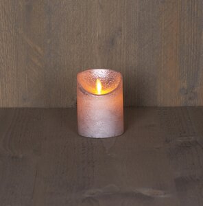 Anna's Collection LED-stompkaars bewegende vlam - D7,5xH10cm Zilver - afbeelding 3