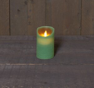 Anna's Collection LED-stompkaars bewegende vlam - D7,5xH12,5cm Jade - afbeelding 3