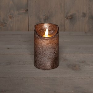 Anna's Collection LED-stompkaars bewegende vlam - D7,5xH12,5cm Brons - afbeelding 3