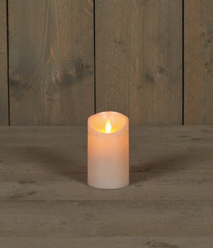 Anna's Collection LED-stompkaars bewegende vlam - D7,5xH12,5cm Parel - afbeelding 3