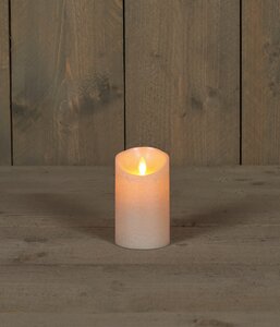 Anna's Collection LED-stompkaars bewegende vlam - D7,5xH12,5cm Parel - afbeelding 3