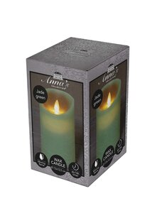 Anna's Collection LED-stompkaars bewegende vlam - D7,5xH12,5cm Jade - afbeelding 2
