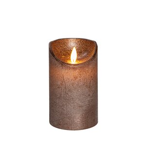 Anna's Collection LED-stompkaars bewegende vlam - D7,5xH12,5cm Brons - afbeelding 1