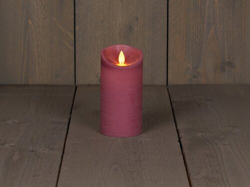 Anna's Collection LED-stompkaars bewegende vlam - D7,5xH15cm Antiek roze - afbeelding 3