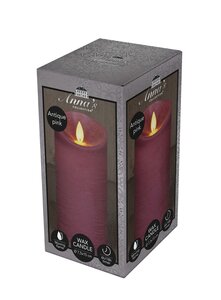Anna's Collection LED-stompkaars bewegende vlam - D7,5xH15cm Antiek roze - afbeelding 2