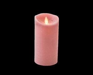 Anna's Collection LED-stompkaars bewegende vlam - D7,5xH15cm Antiek roze - afbeelding 1