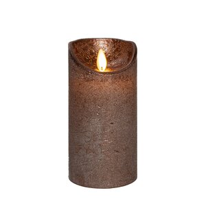 Anna's Collection LED-stompkaars bewegende vlam - D7,5xH15cm Brons - afbeelding 1