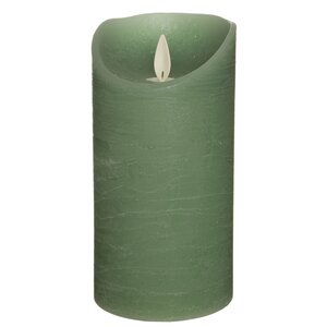 Anna's Collection LED-stompkaars bewegende vlam - D7,5xH15cm Jade - afbeelding 1
