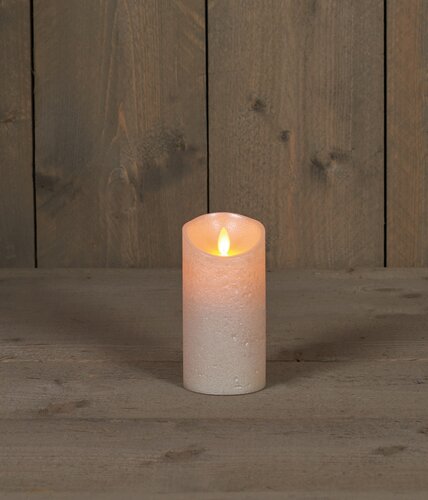 Anna's Collection LED-stompkaars bewegende vlam - D7,5xH15cm Parel - afbeelding 3