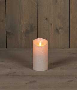 Anna's Collection LED-stompkaars bewegende vlam - D7,5xH15cm Parel - afbeelding 3