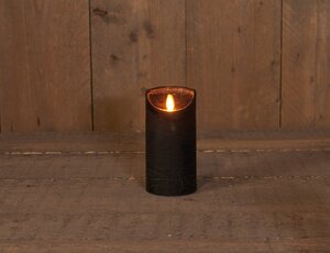 Anna's Collection LED-stompkaars bewegende vlam - D7,5xH15cm Zwart - afbeelding 3
