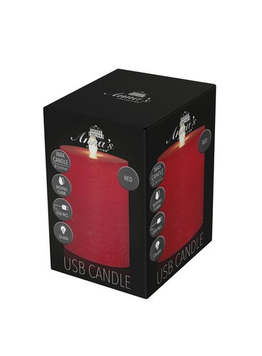 Anna's Collection LED-stompkaars oplaadbaar - D7,5xH10cm Rood - afbeelding 2